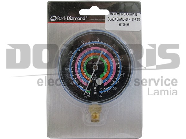 ΜΑΝΟΜΕΤΡΟ 80ΜΜ R22/R134a/R404/R410a BLACK DIAMOND ΧΑΜΗΛΗΣ ΠΙΕΣΗΣ 2