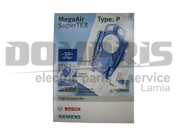 ΣΑΚΟΥΛΑ ΣΚΟΥΠΑΣ SIEMENS BOSCH TYPE P MICRO ORIGINAL 468264 SET 4 ΤΕΜ + 1 ΦΙΛΤΡΟ 1