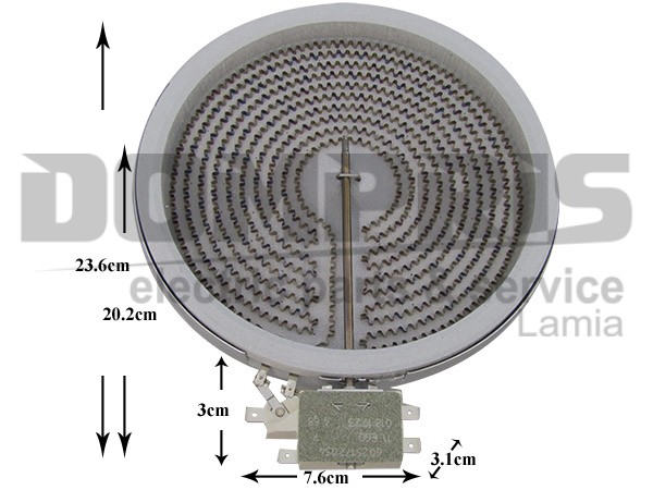 ΕΣΤΙΑ ΚΕΡΑΜΙΚΗ EGO Φ20 2 ΑΚΡΑ 1800W 10.58111.044 1