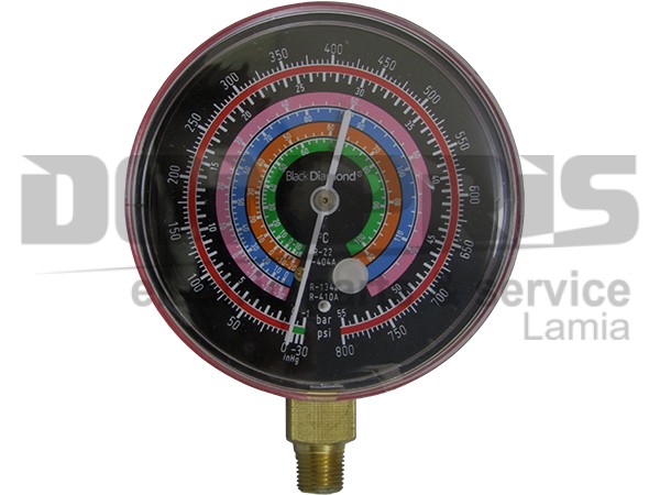 ΜΑΝΟΜΕΤΡΟ 80ΜΜ R22/R134a/R404/R410a BLACK DIAMOND ΥΨΗΛΗΣ ΠΙΕΣΗΣ 1