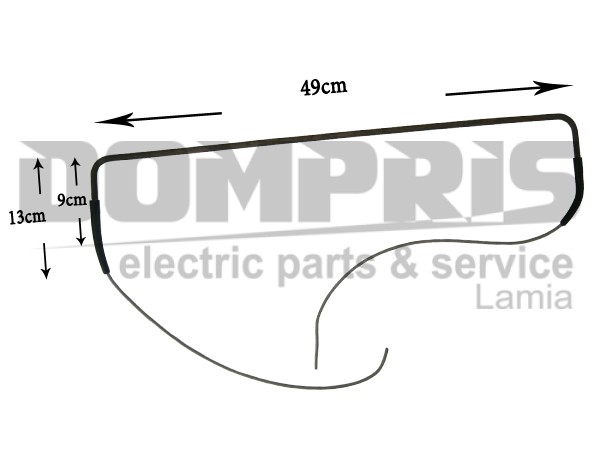 ΑΝΤΙΣΤΑΣΗ ΨΥΓΕΙΟY ΣΩΛΗΝΩΤΗ 49Χ9CM 400W 220V 1