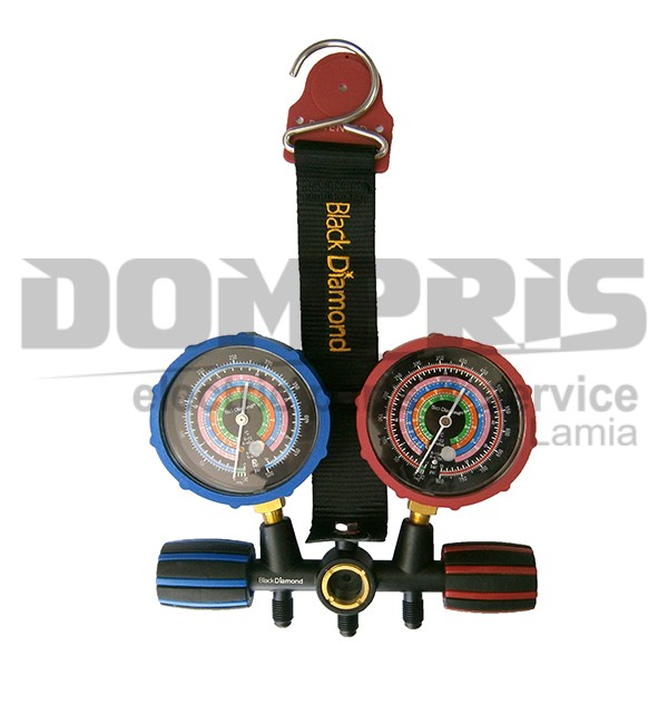 ΜΑΝΟΜΕΤΡΑ ΣΕΤ, ΚΟΜΠΛΕ ΜΕ ΛΑΣΤΙΧΑ – 80 Μ/Μ, R22/ R134/ R404/ R407/ R410, BLACK DIAMOND 2