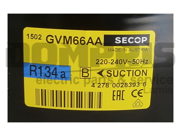 ΜΟΤΕΡ ΨΥΓΕΙΟΥ  SECOP R134 1/5 TLES 6,5FT.3 6,49CC 2