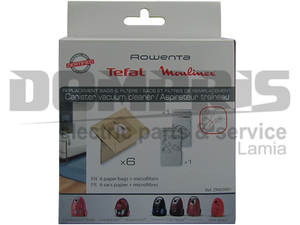 ΣΑΚΟΥΛΑ ΣΚΟΥΠΑΣ ROWENTA ZR003901 SET 6 ΤΕΜ + 2 ΦΙΛΤΡΑ 1